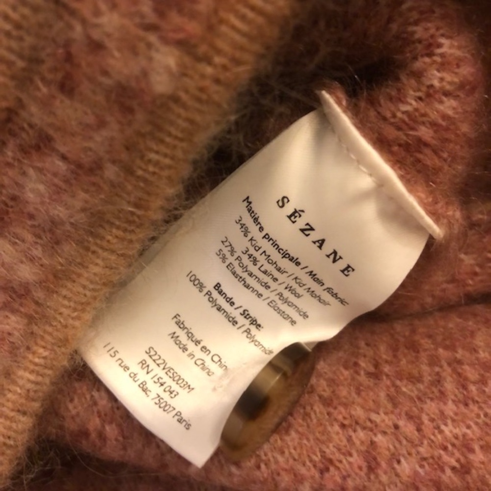 SEZANE Nathael Jacket Camel Sz Medium - Picture 6 of 6